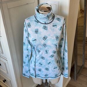 SNO SKINS M skier wipe out print turtleneck